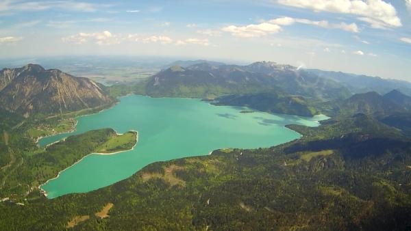 Helicopter sightseeing flight Walchensee helicopter flight