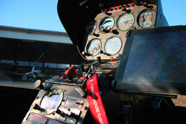 helicopter r44 cockpit munich trial flight