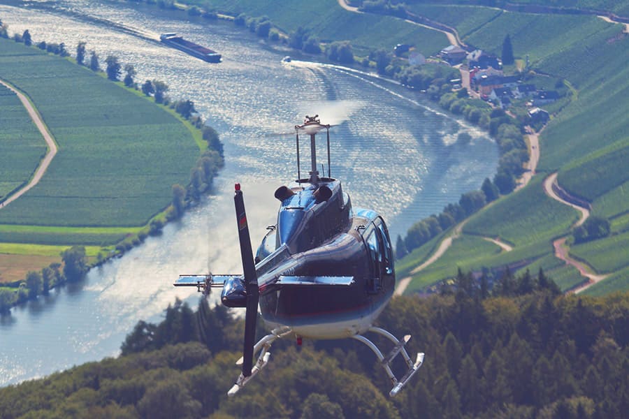 Hubschrauberflug entlang der Mosel ab Koblenz Winningen