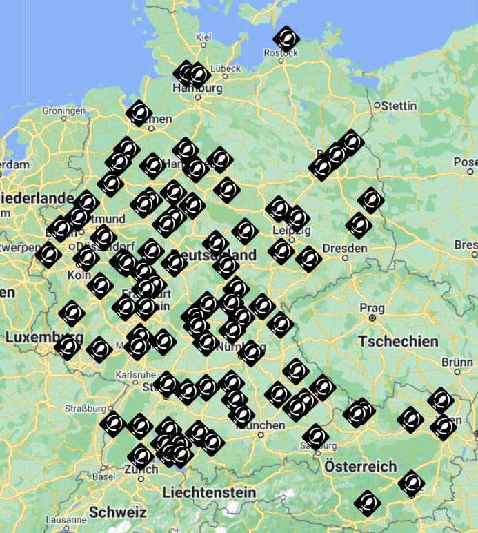hubschrauberflug standortkarte deutschland österreich schweiz